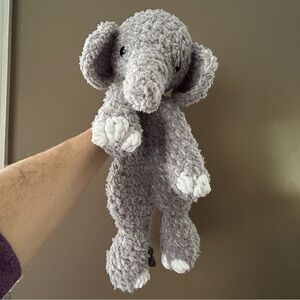 Handcrafted crochet elephant snuggler lovey animal toy